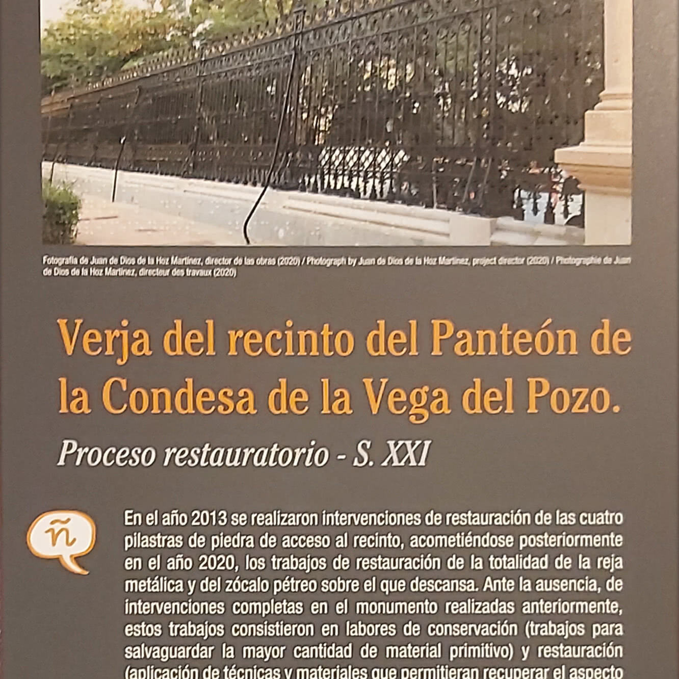 Carteles de información turística en braille para monumentos