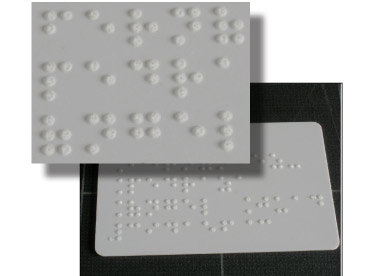 Ejemplo de material utilizado para la realización de las etiquetas adhesivas con braille